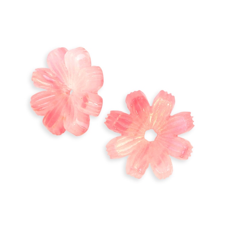 樹脂パーツ フラワー 8弁花 PK 約11mm｜樹脂素材パーツ【パーツクラブ