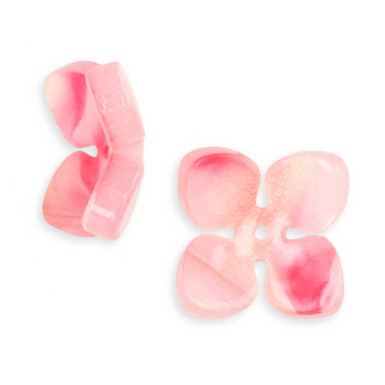 アクリルフラワー 4弁花 PK 約12mm｜樹脂素材パーツ【パーツクラブ