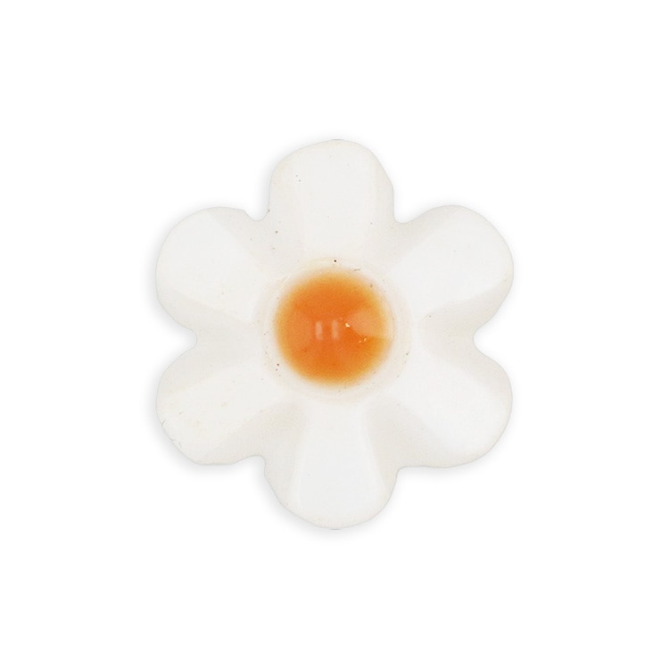 シェルパーツ フラワー 6弁花（通し穴） WH 約10mm｜天然素材