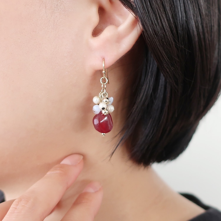 アクリルビーズ（変形 通し穴） BE 約13×11mm｜樹脂素材パーツ【パーツ