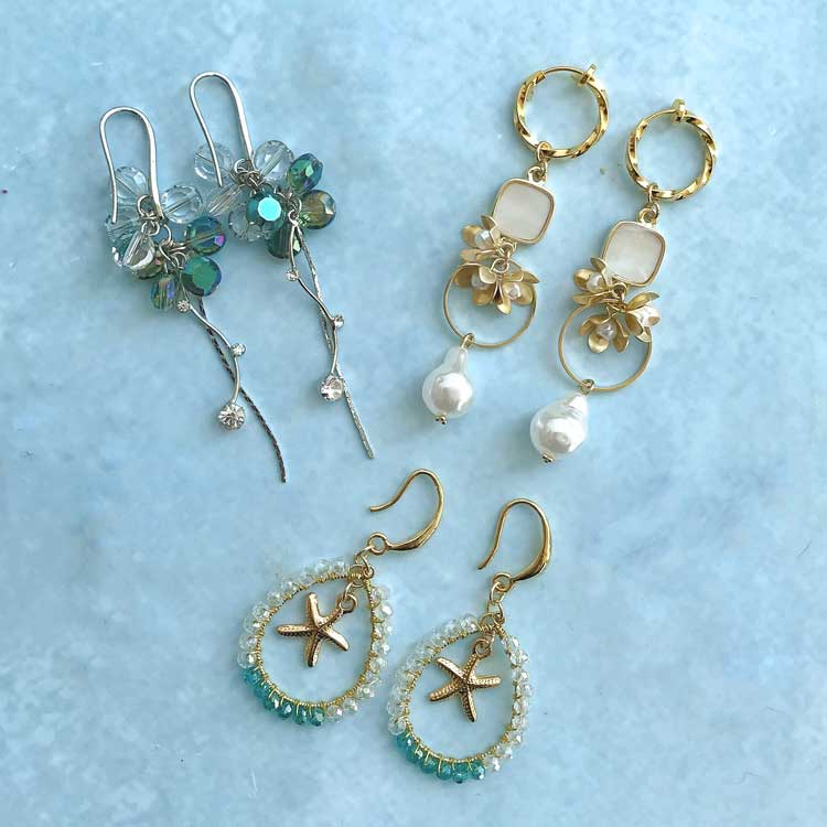 夏のイヤリングとピアス | ビーズ・パーツなどのハンドメイドパーツ