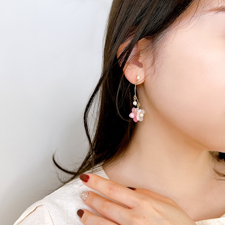 アクリルフラワー 4弁花 PK 約12mm｜樹脂素材パーツ【パーツクラブ